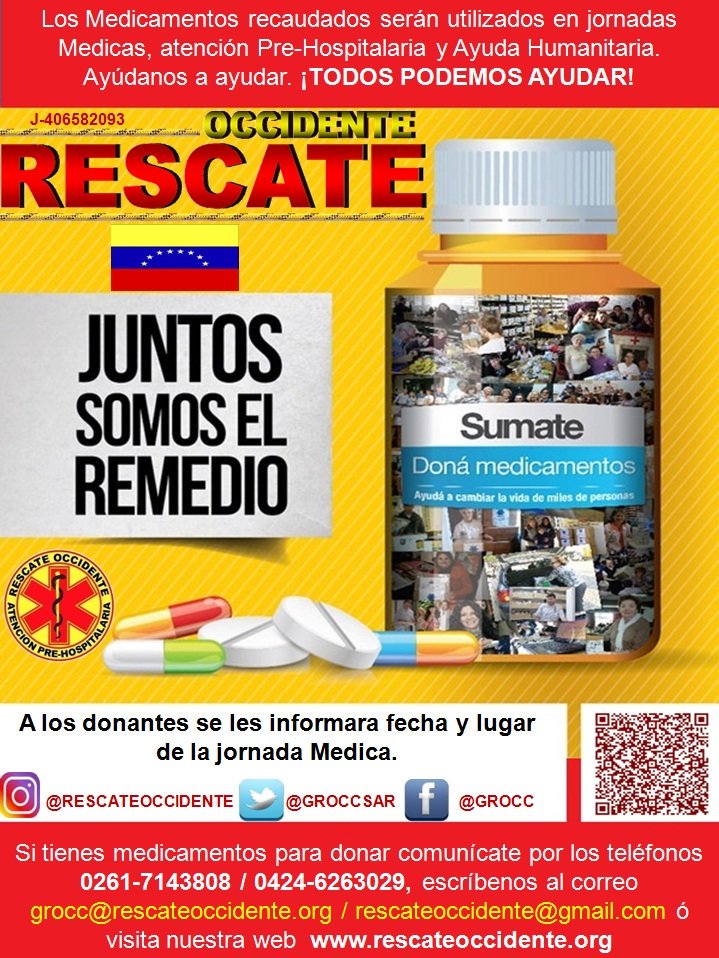 GROCCSAR's tweet photo. Unete a nosotros #rescateoccidente #grocc todos podemos ayudar dona un medicamento https://t.co/jYnoDDmhVc