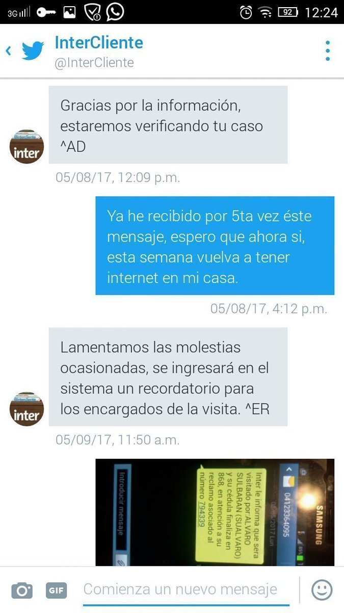 menteangel's tweet photo. Me asignaron 3 visitas, nunca fue NADIE en 3 meses pero si cortan .@InterCliente @TuMundoInter @stigol @DenunciasSundde #clientescontrainter https://t.co/flFqkjEVRj