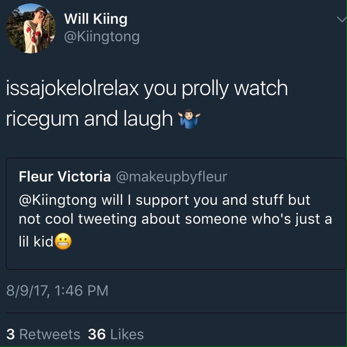 updateskiing's tweet photo. This is not how an idol to children should respond to a comment that wasn't even hate. https://t.co/BK8sV8KKgg