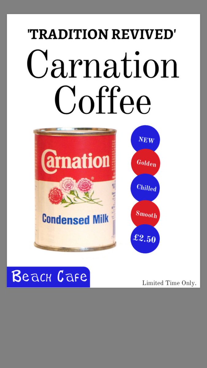 Coming soon to the Beach Cafe! #CarnationCoffee #Retro #WarCoffee #Smooth #Chilled