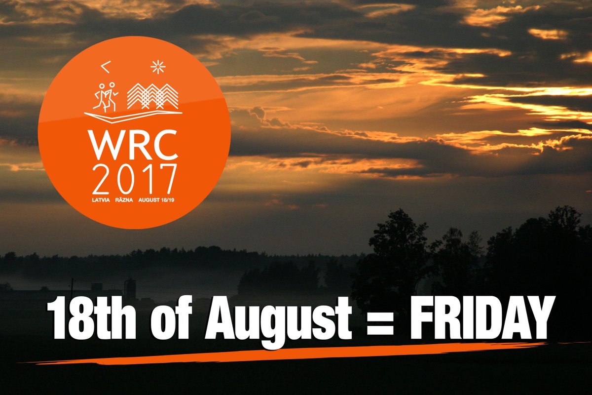WRC2017's tweet photo. Quick reminder – FRIDAY is the first day of competition! Opening ceremony – on Thursday.
 So.. start to plan your trip to Rāzna! 😉 https://t.co/znosXoyOcl