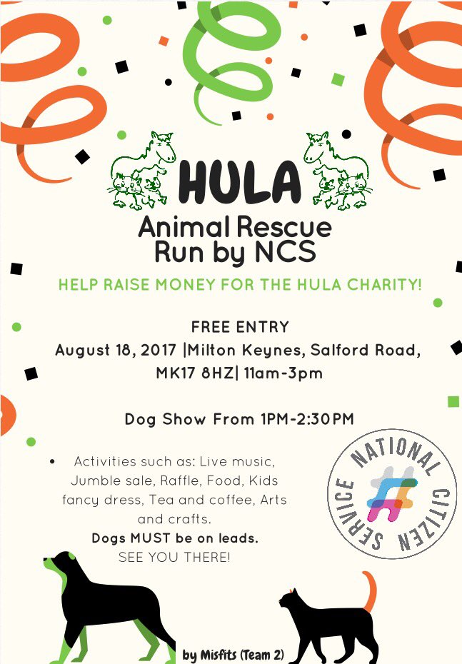HulaProject's tweet photo. @_MiltonKeynes  Join us on Friday 18th of August for our big event! Make sure to bring your dogs! You'd be barking mad if you didn't 😋 https://t.co/MhXk7iuhZr