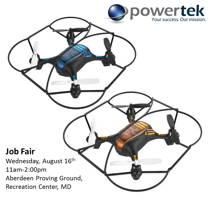 powertek's tweet photo. Here's your chance to win a Flight Force HD Wi-Fi Drone, when you stop by our booth and drop off your resume! #FreeDrone #ITJobs #JobFair https://t.co/ead5TdysAw