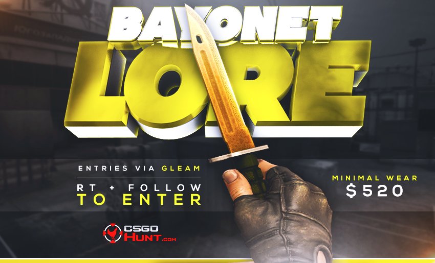 CSGOHunt's tweet image. 🎁 CSGOHunt.com - Bayonet Lore Giveaway 🎁  

RT &amp;amp; Follow to enter! 

More entries on Gleam: gleam.io/MFR4i/bayonet-…

#CSGOHunt