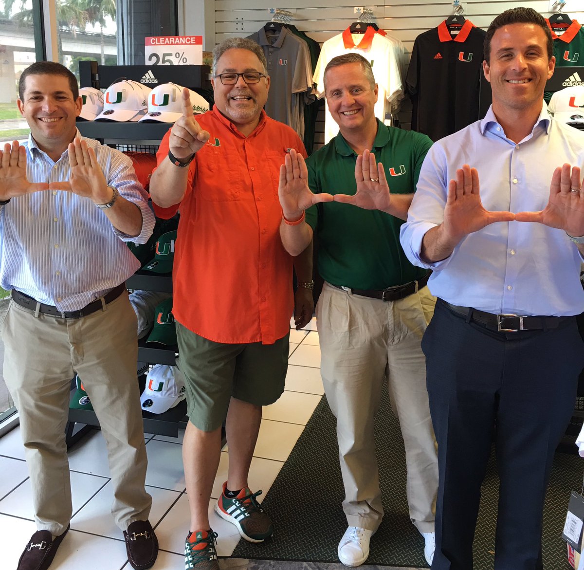 mrcaneslegend's tweet photo. Special guests in the store today, getting ready for the for CanesFest. Thank you @CanesAllAccess ,@Jessehmarks and @canescohen #UFamily ππͺ https://t.co/A9jPywo5gb