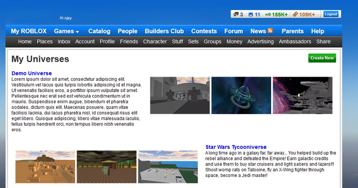 Roblox Home Page 2017