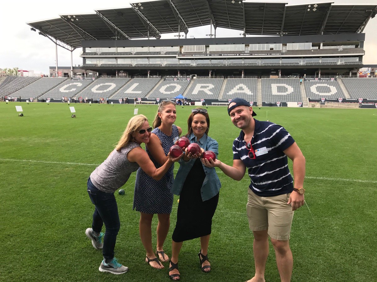 ShenMilsomWilke's tweet photo. Had a great time teaming w/ @Centerpointis #Dynalectric Colorado &amp; @MEGroup at CoreNet’s 6th Annual #BocceBash @DICKS Field in CO #playball https://t.co/EjBRLtjwHV
