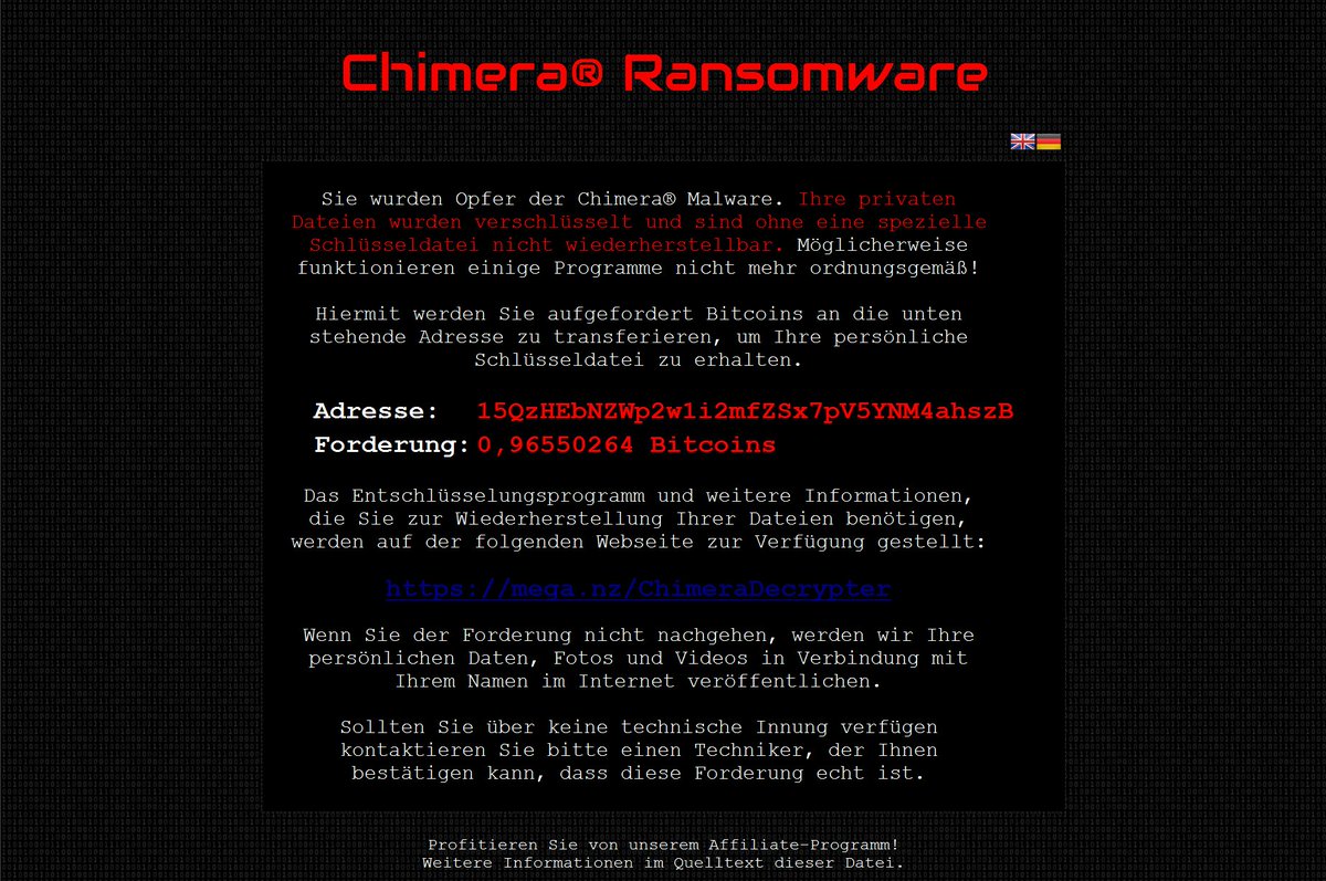 three_cube's tweet image. Anatomy of Ransomware, Part 1: Chimera #ransomware #digitalforensics #dfir #reverseengineering

bit.ly/2peGfa6