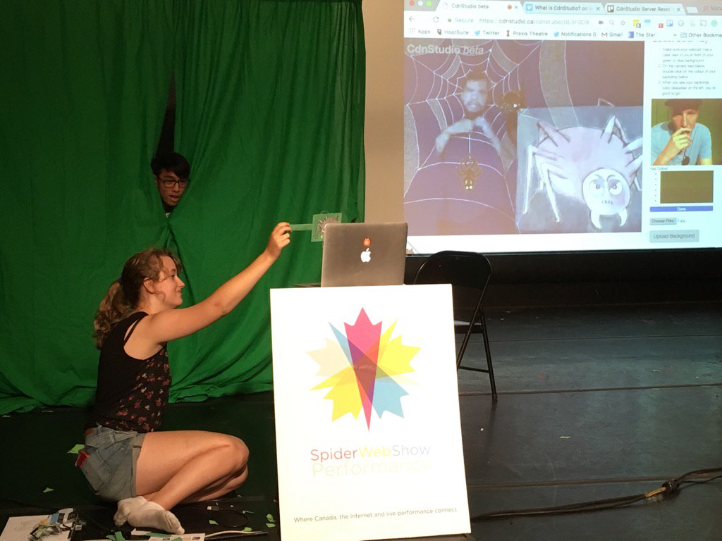 kuling's tweet photo. Literally adding a spider to a web in the @SpiderWebShow #cdnstudio https://t.co/Pkav4zjANr