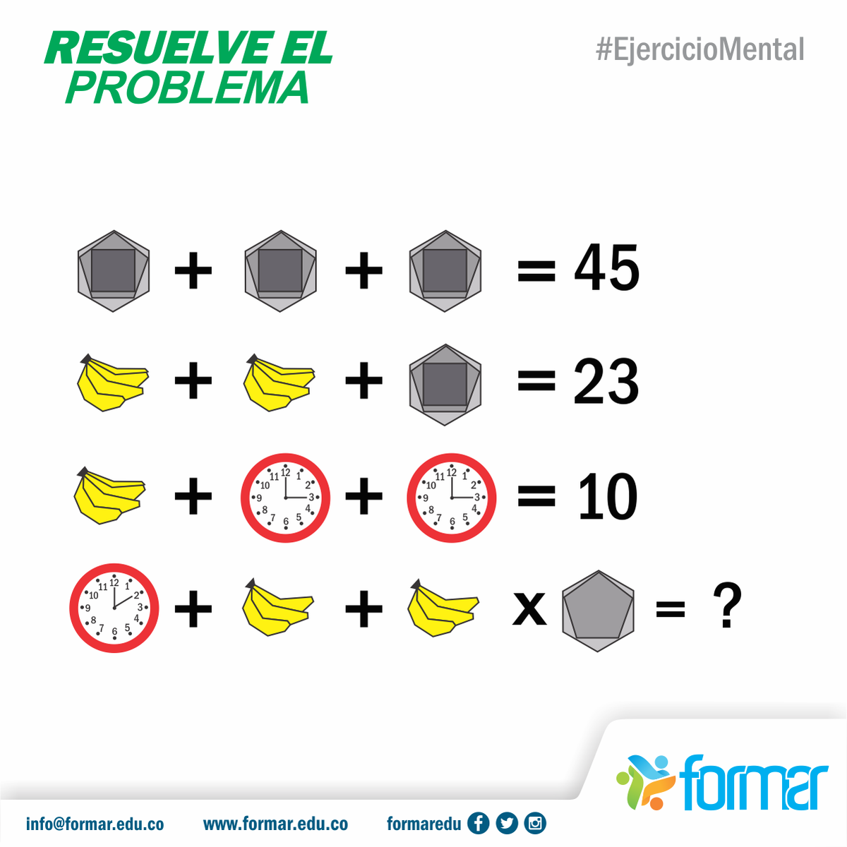 FORMAREDU's tweet photo. Resuelve el problema, Dejanos tu respuesta y comparte.
#formar#educaciontecnicalaboral#educacioncontinua#calidad #teEduca https://t.co/m70065DIZe