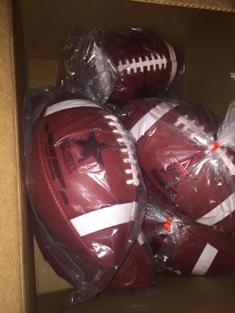 Coach_Jay_Jones's tweet photo. Just got our new footballs today. A big shoutout to @BigGameUSA for the great service. Go Cowboys! https://t.co/EOJwysGC9g