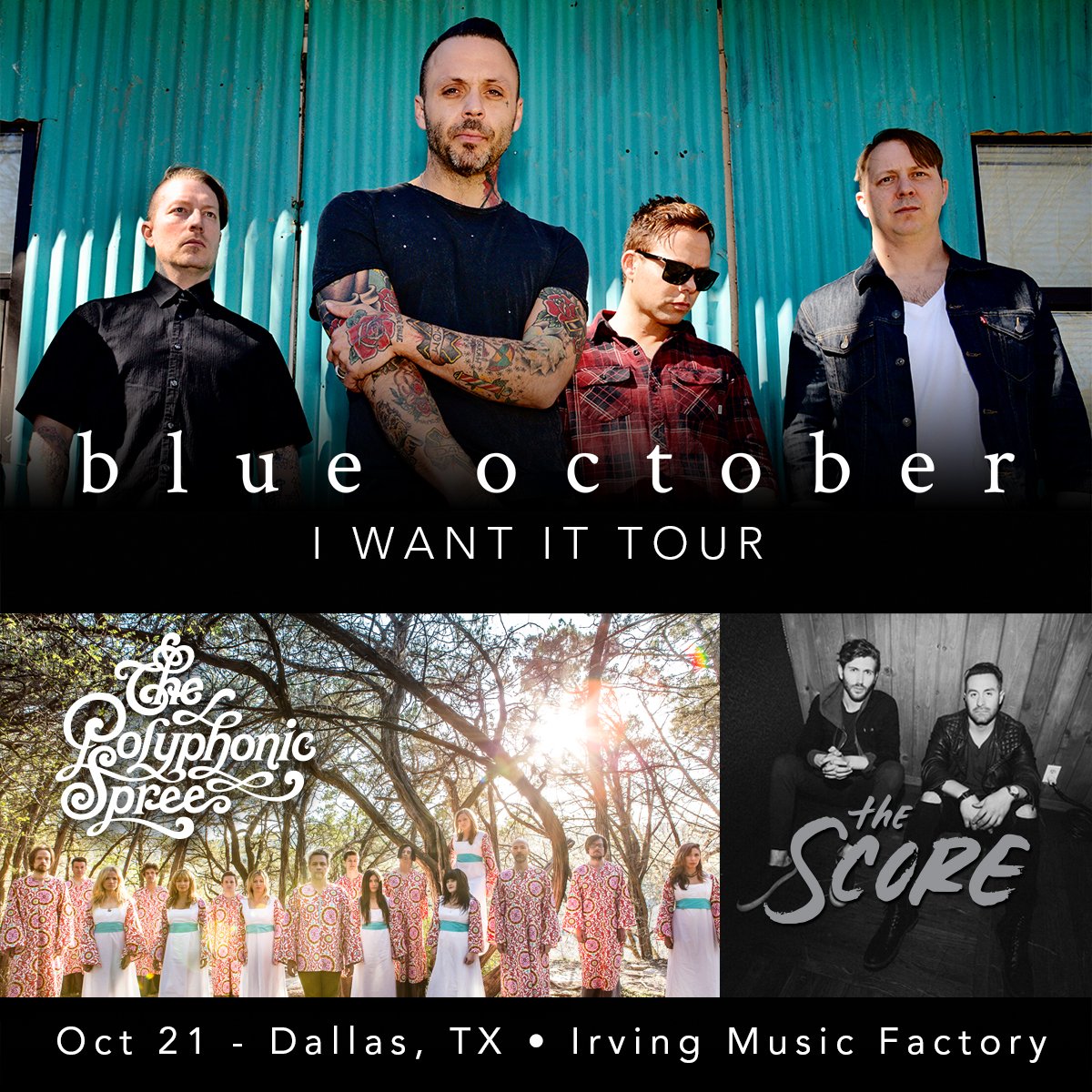 Blue October (@blueoctober) on Twitter photo We are excited to announce <a href="/PolySpree/">The Polyphonic Spree</a> will be joining us at <a href="/ThePavilionIMF/">The Pavilion at TMF</a> on Oct 21st! Tickets: ticketmaster.com/event/0C0052BF… We are excited to announce <a href="/PolySpree/">The Polyphonic Spree</a> will be joining us at <a href="/ThePavilionIMF/">The Pavilion at TMF</a> on Oct 21st! Tickets: ticketmaster.com/event/0C0052BF…