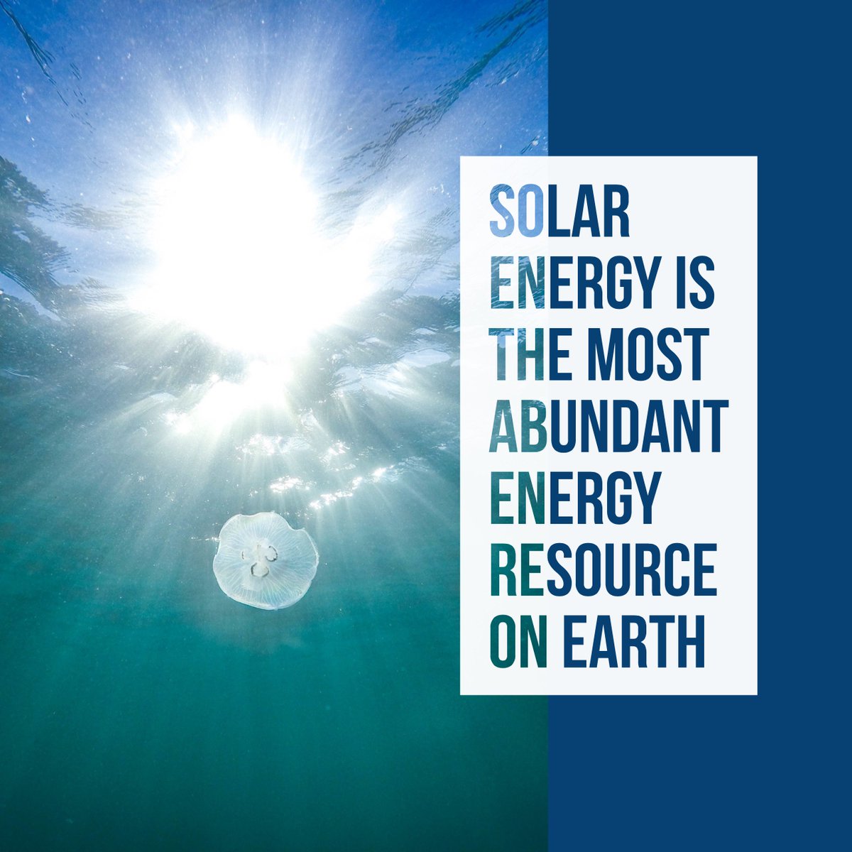 #Fridayfact: About 173,000 terawatts of solar energy hit the Earth continuously. That is more than 10,000 times the world's total energy use