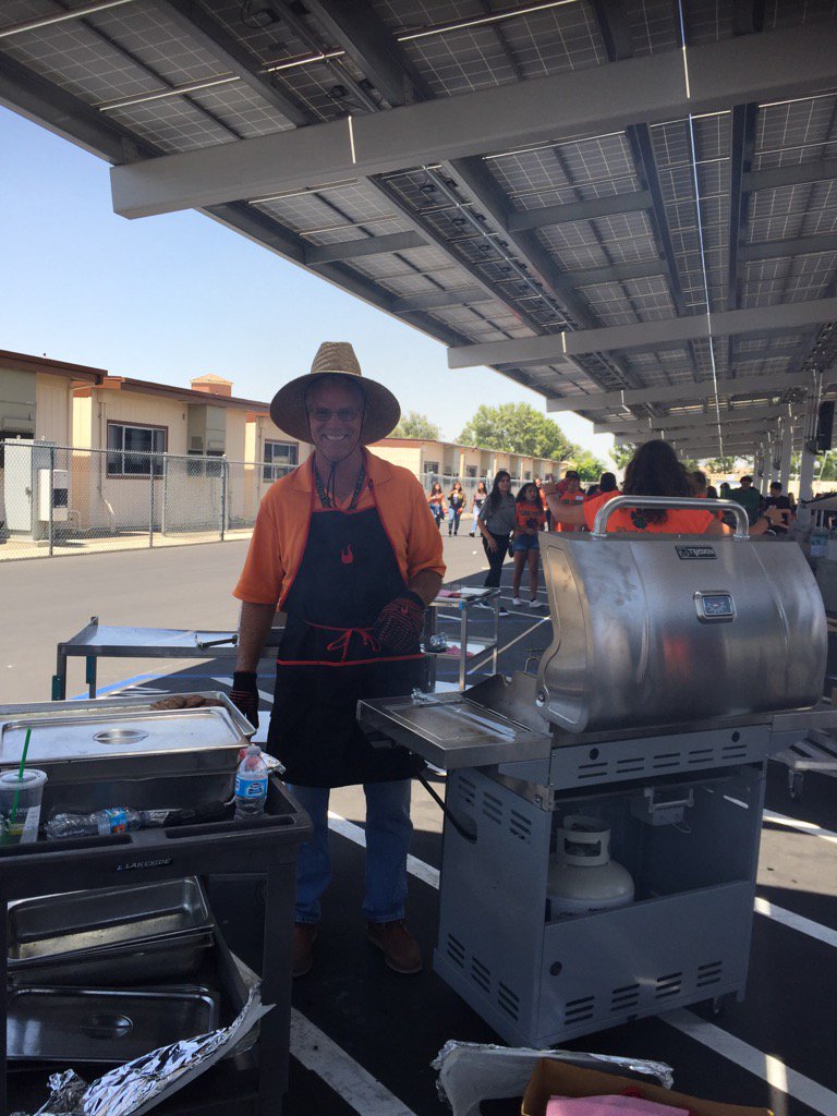 Our BBQ King.  Neal Conijn thank you. Freshmen Welcome BBQ at SJHS