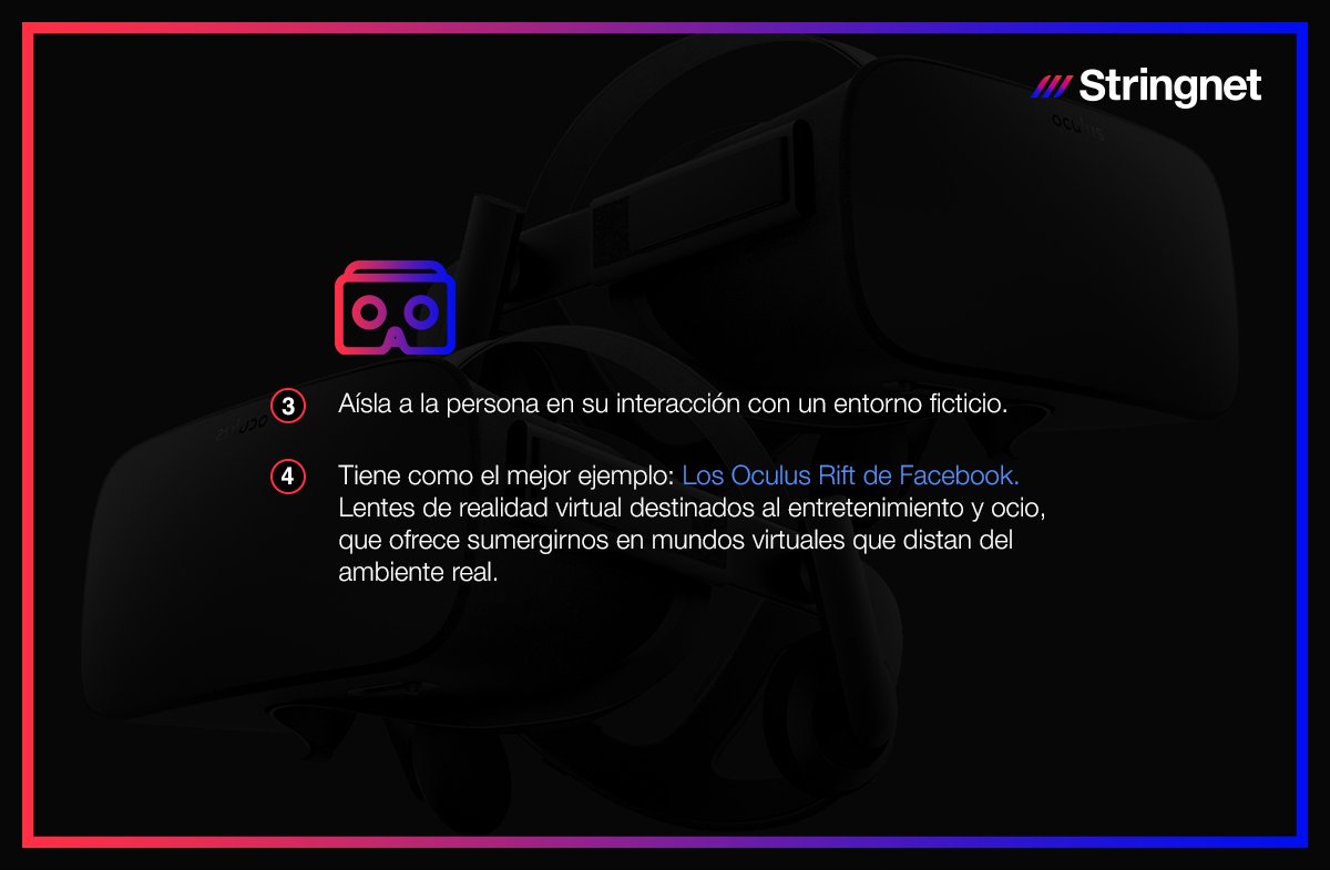 stringnet's tweet image. La Realidad Virtual forma parte de las tecnologías que manejamos. ¡Conoce más de ella! #stringnet #cadenadeexperiencias #vr #ar Parte II