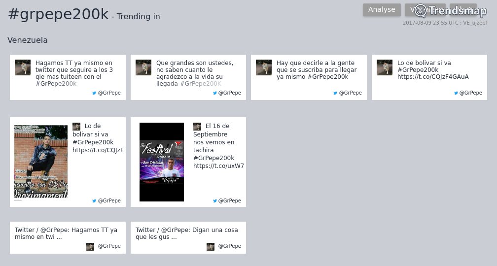 TrendsVenezuela's tweet photo. #grpepe200k es ahora una tendencia en Venezuela

https://t.co/B20F0dv1yt https://t.co/K2nqZIVK23
