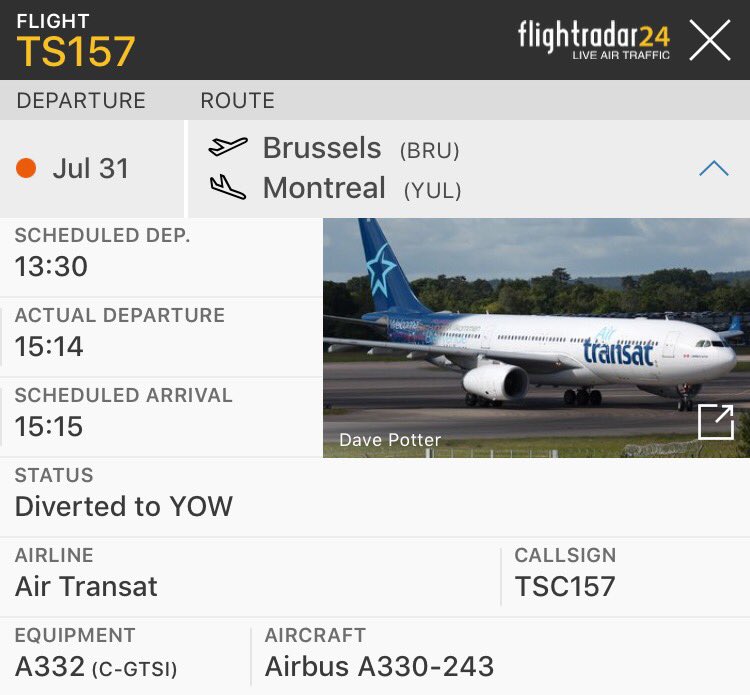 TomPodolec's tweet photo. .@AirTransat's response to @CTA_gc request for details regarding diversion of #TS507 from Rome & #TS157 from Brussels to #Ottawa on July 31. https://t.co/cG0Sdo3ook