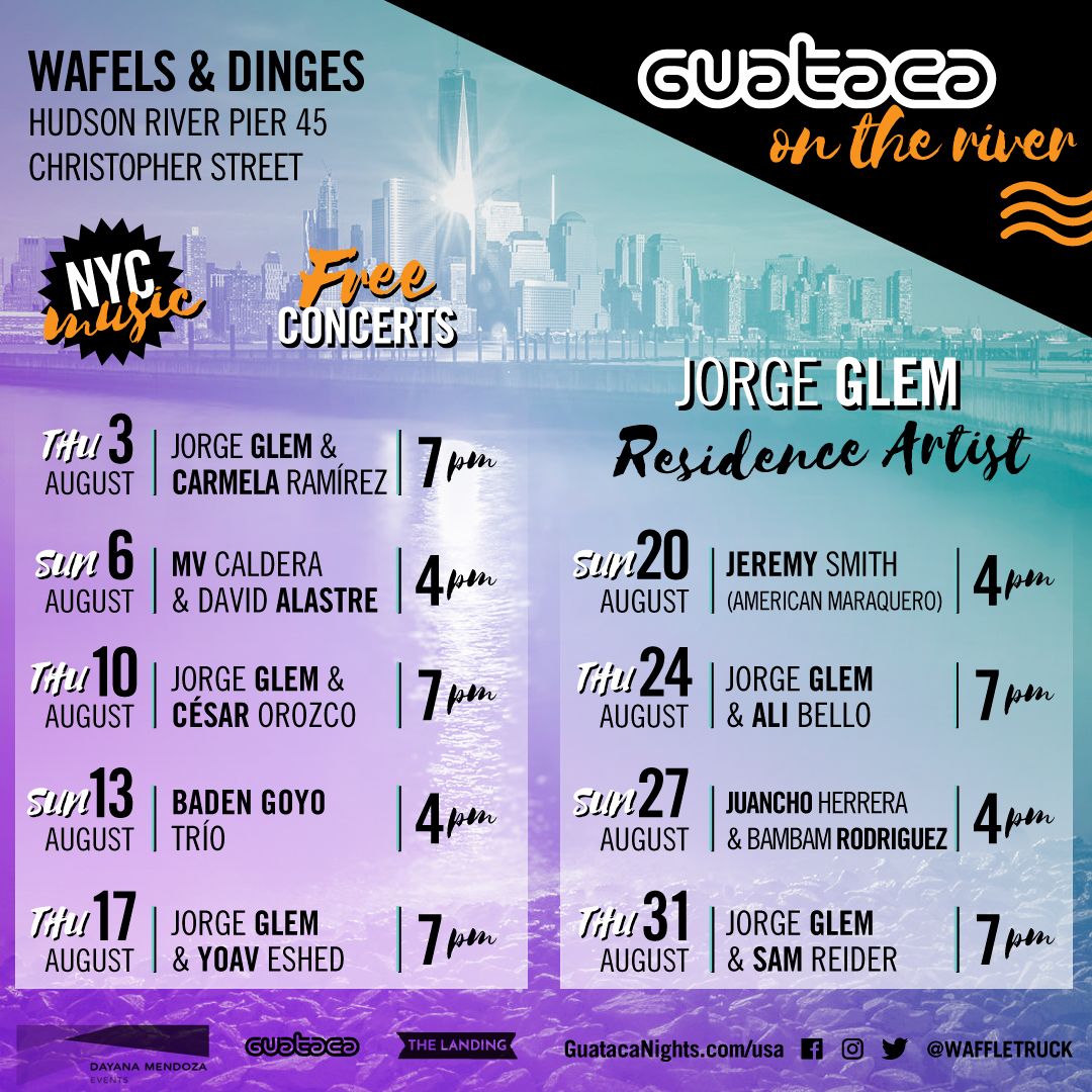 ¡Mañana seguimos con la #GuatacaOnTheRiver! <a href="/JorgeGlem/">Jorge Glem</a> y @cesarpiano #gratis en <a href="/waffletruck/">wafelsanddinges</a> a las 7 p.m. ¡Dale RT!