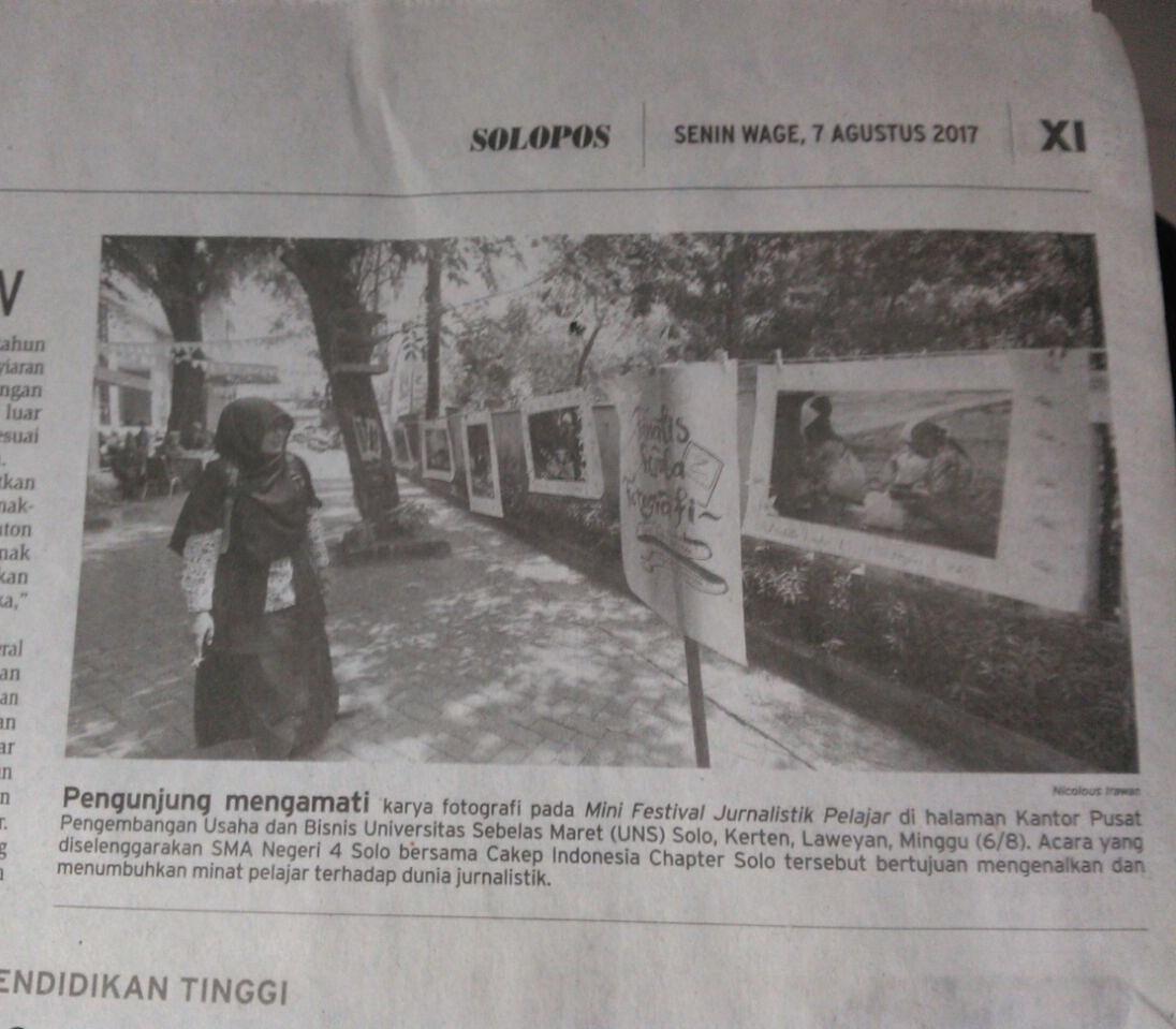 Masuk berita Solopos
#MiniFestivalJurnalistikPelajar