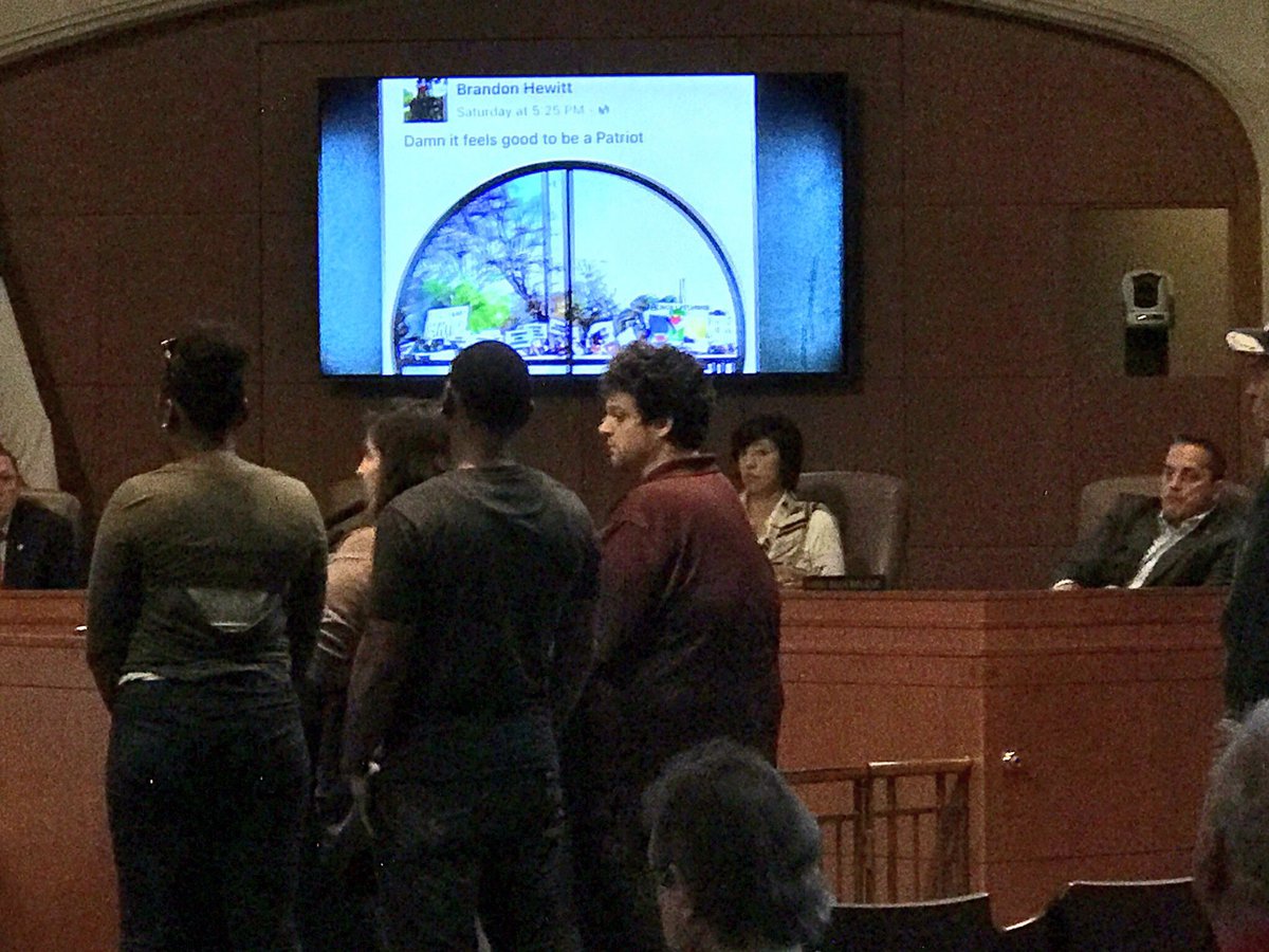 alexbirnel's tweet photo. @satx4____ testifying to the Mayor about the kinds of people coming to rally around a Confederate monument  in Travis Park on Saturday https://t.co/I0bI75xDtS