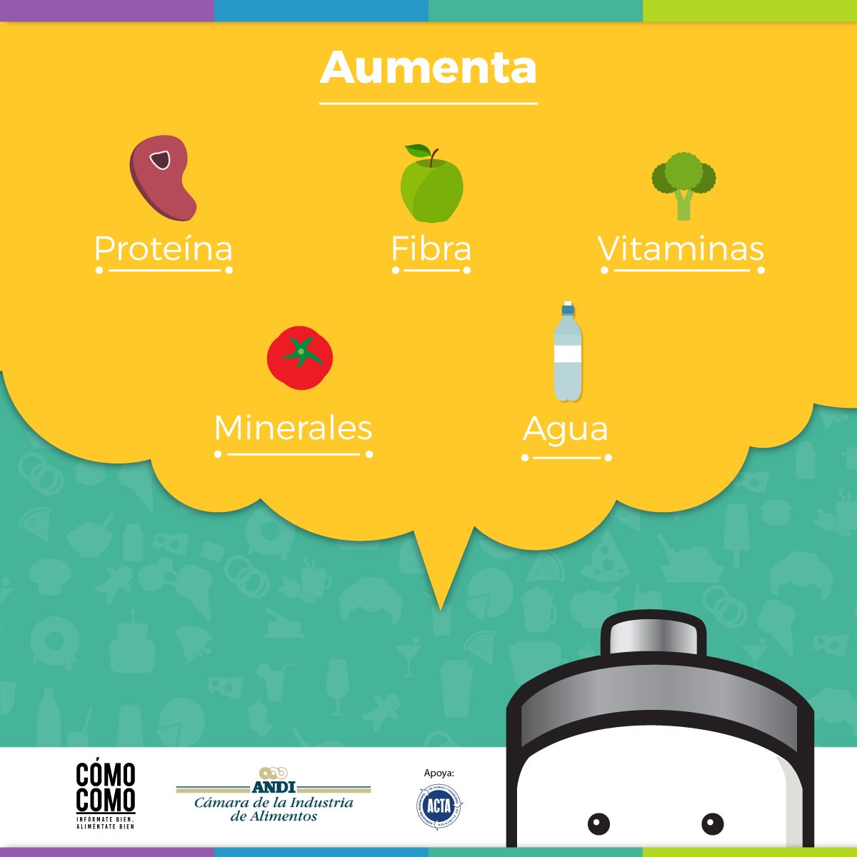 Comocomocol's tweet image. Aumenta el consumo de estos alimentos, tu cuerpo te lo agradecerá. #CEC_Colombia  comocomo.co