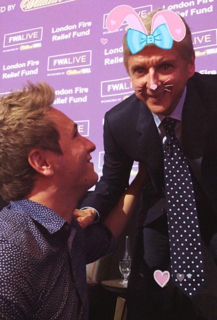 stewartrussell's tweet photo. When you meet your lifelong hero and your girlfriend takes a bunny filtered photo... https://t.co/6ftuqybp7w
