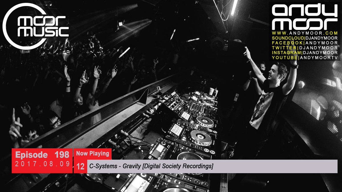 DJAndyMoor's tweet photo. Now playing: 12. @csystems - Gravity / @DigitalSociety_ Recordings on @AfterhoursFM #mm198 #TranceFamily https://t.co/Q94j6MokEA