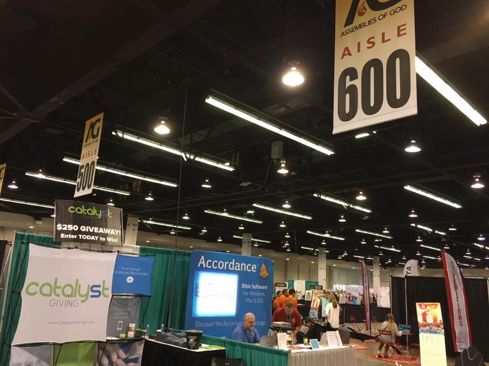 CatalystGiving's tweet image. Look for Catalyst Giving under the Aisle 600 banner. Come get registered for our $250 giveaway! #GC17 #digitalgiving #nonprofit