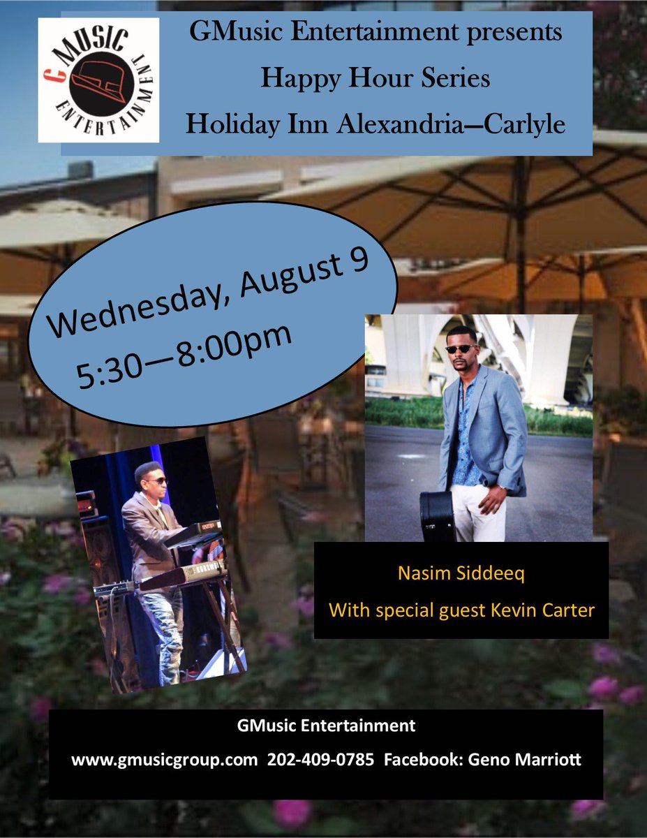 BubbaSperry's tweet photo. #HappyHour #LiveMusic with @NasimMusic and special guest, Kevin Carter on keys @alexandriaholin off Eisenhower Ave. #gmusicgroup #SRLEMUSIC https://t.co/JYxmbe0E7z