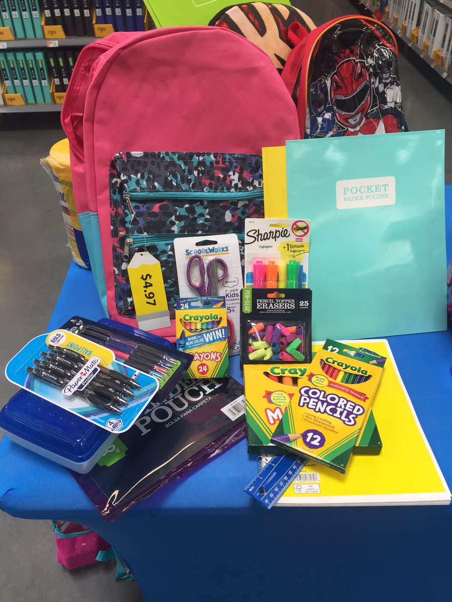 deliaSMC's tweet photo. #BackToSchool on a budget? Get a backpack and classroom essentials for under $20 at your new #Arvada #Walmart https://t.co/dXUv9es7lM