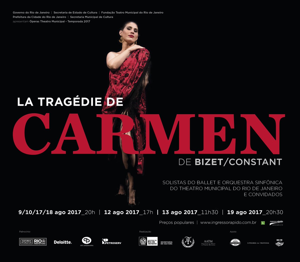 Saindo agora do trabalho e buscando um ótimo programa?
Que tal a estreia de La Tragédie de Carmen, no Theatro Municipal?