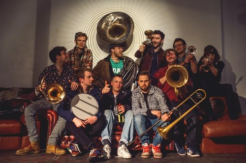 ElefestLondon's tweet photo. Next in our line up! @BYOBrass These are some seriously sweaty brassophiles. Expect naughty noughties mashups. And the rest. https://t.co/BUi03NPR48