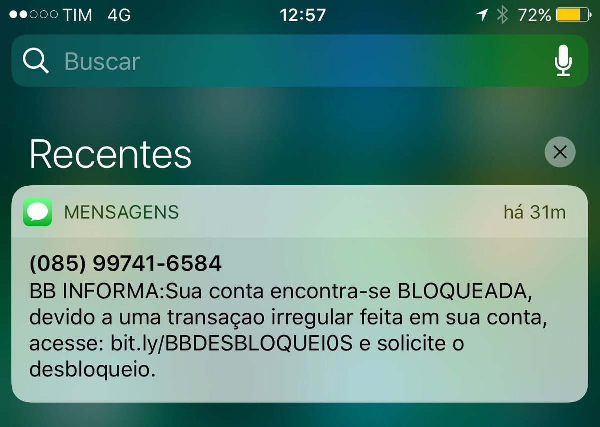 30. #BB_informa, mas ñ tenho conta no BB! O pior é q muito bobo cai nesta armadilha idiota. Te liga aí #timbeta. #(085)997416584. É golpe!