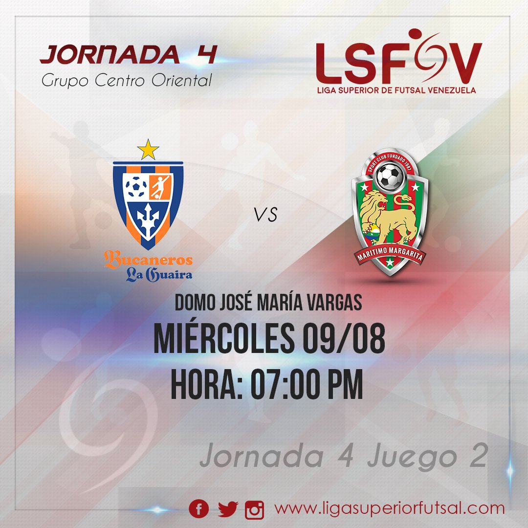 LigaSuperiorFVF's tweet photo. #PREVIA l Hoy en el Domo J. M Vargas se juega el segundo encuentro de la Jornada 4 #BucanerosFS vs #SCMaritimo l #LSFV #FutsalProfesional https://t.co/NYePQ0DQHD