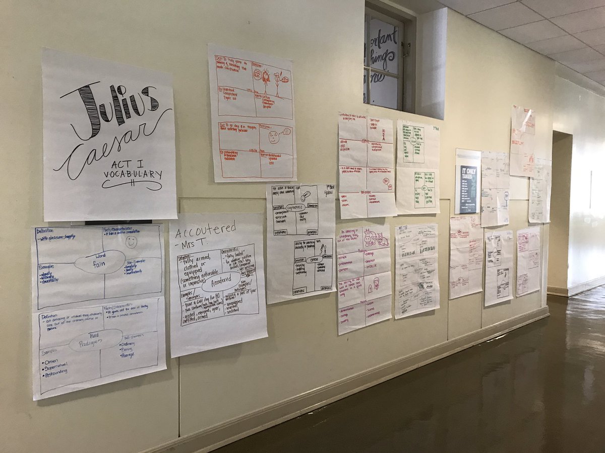THE_AMY_T's tweet photo. What do you do before all the passwords are issued to students... ol' school posters for vocabulary. #itsonlyday3 #B12CATS https://t.co/NGN6T2J2a3