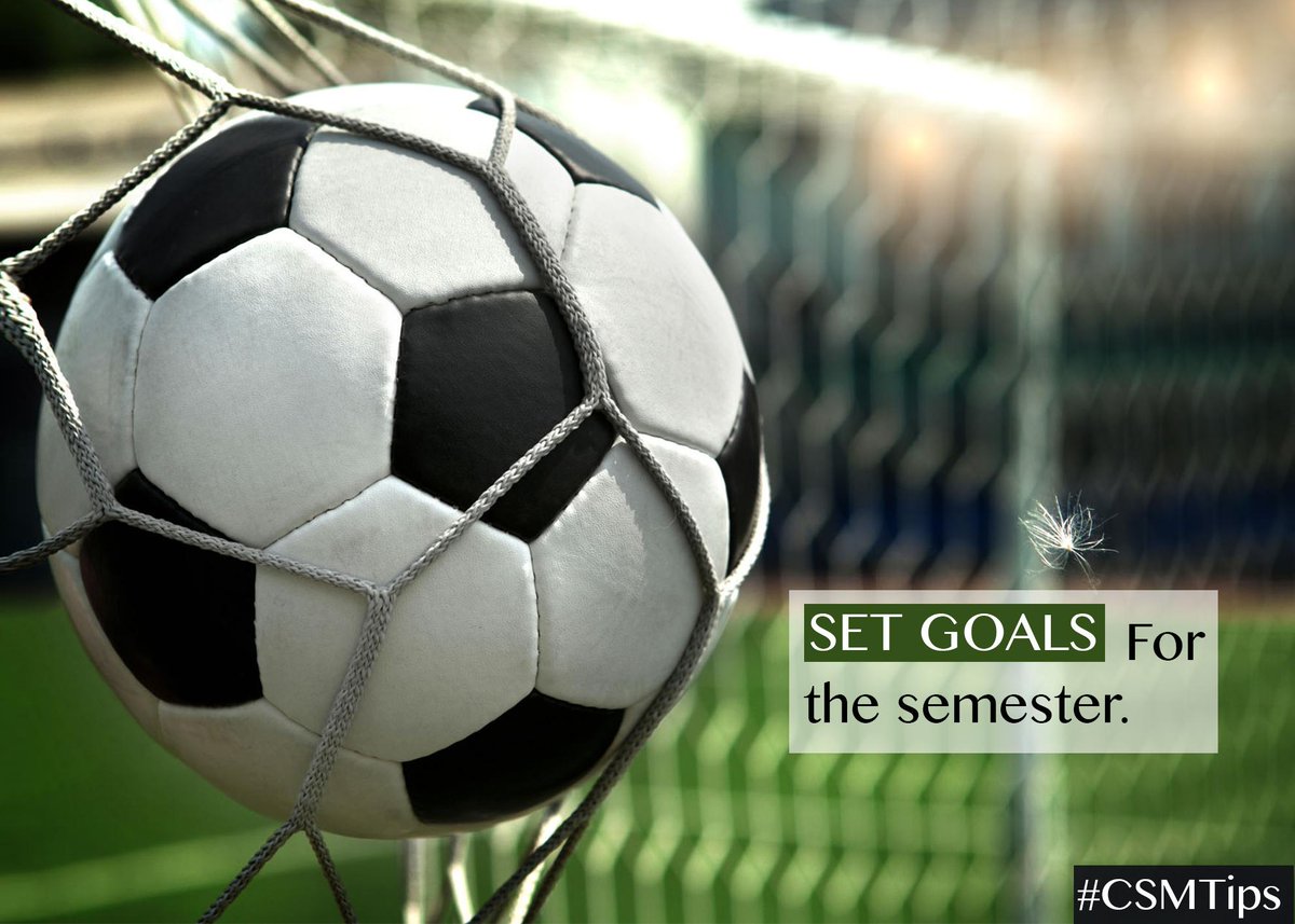 csmbulldogs's tweet photo. Tip #1 for the Fall 2017 Semester: Set goals for the semester. #CSMTips https://t.co/LyZzEU7XCg