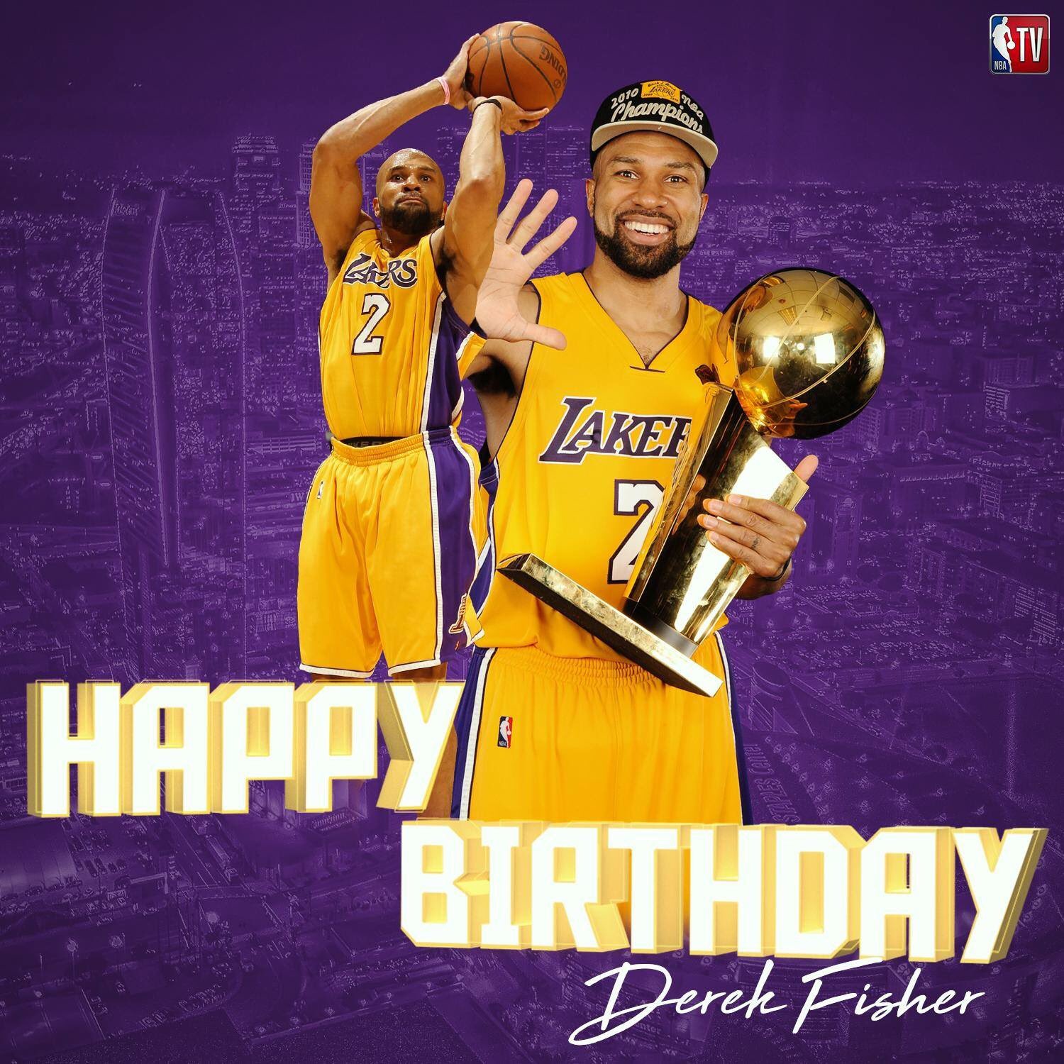 Happy 43rd Birthday to 5x NBA champion, Derek Fisher!  