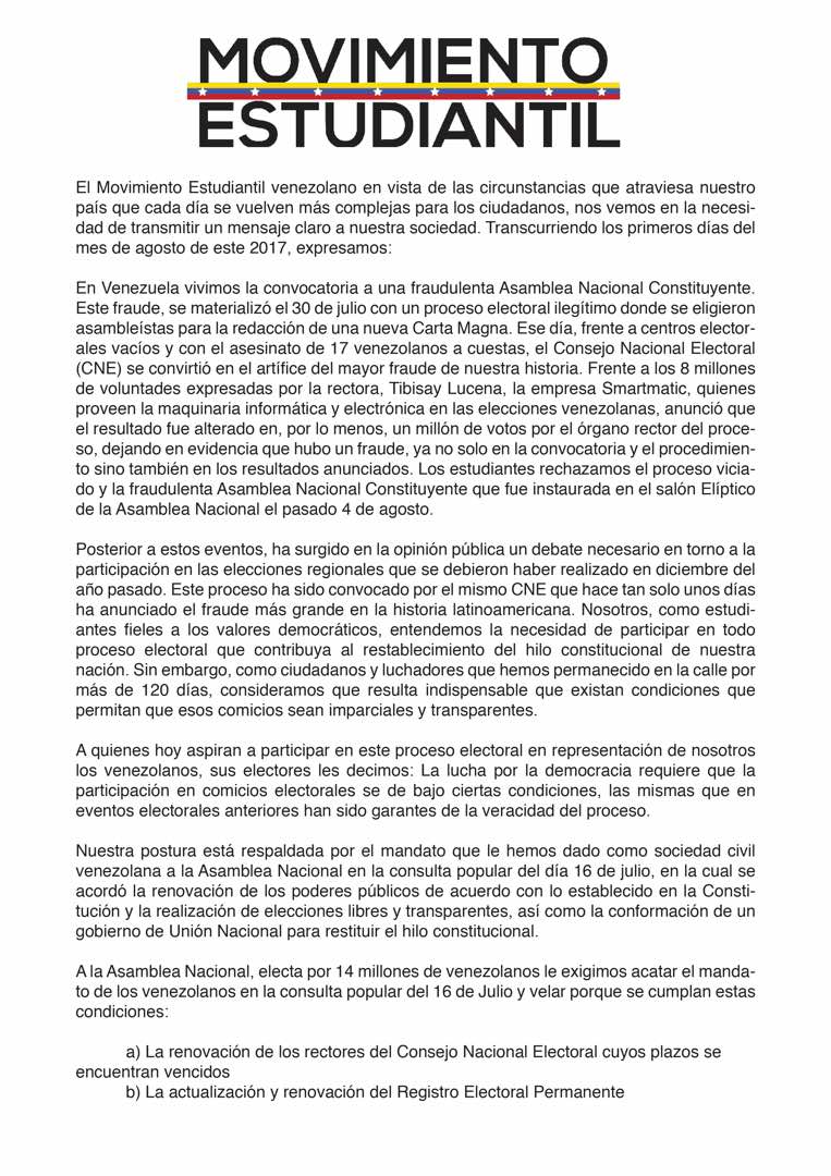 LEUPTM25N's tweet photo. Comunicado Oficial. Nos dirigimos al país entero. El #16J los venezolanos hablamos fuerte y claro, seguimos con el mismo norte. https://t.co/Vve1gJo6Eu
