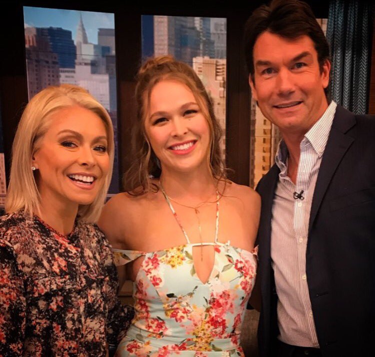 RondaKnows's tweet photo. @rondarousey on 'Live with Kelly and Ryan' show from the beginning of July! 
#TeamRousey https://t.co/F6DY7b2oM3