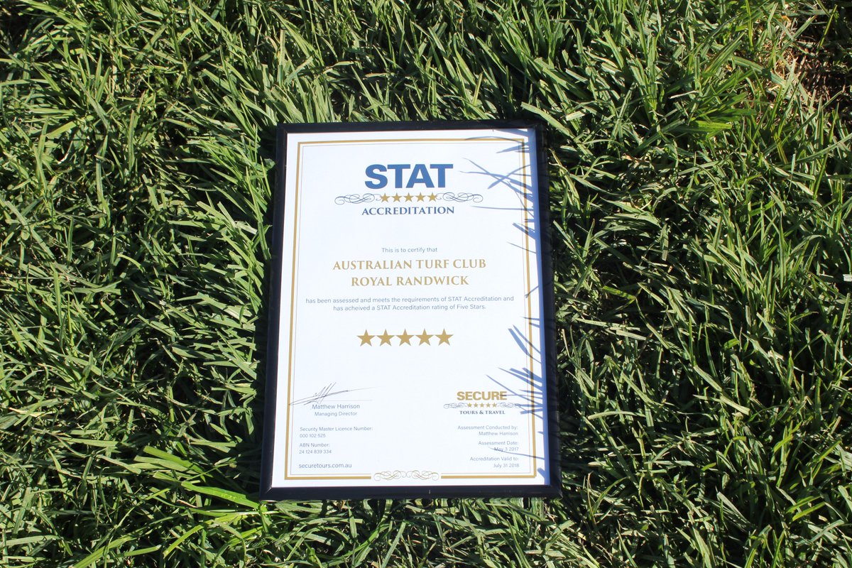 SecureTours1's tweet photo. MEDIA RELEASE: 
Royal Randwick @atc_races becomes first venue in Australia to achieve 5 Stars for Safety &amp; Security 
https://t.co/cJawzfVKRR https://t.co/6OLAeRpizl