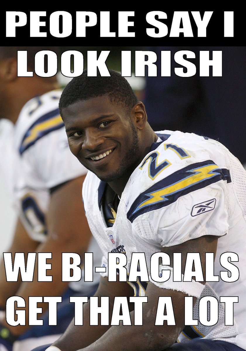 TheBlackChannel's tweet photo. Shout out to Ladainain Tomlinson. He showed a lot of courage letting the world know he is racially MIXED . . . or is that MIXED UP? https://t.co/3oqtUNYAf9
