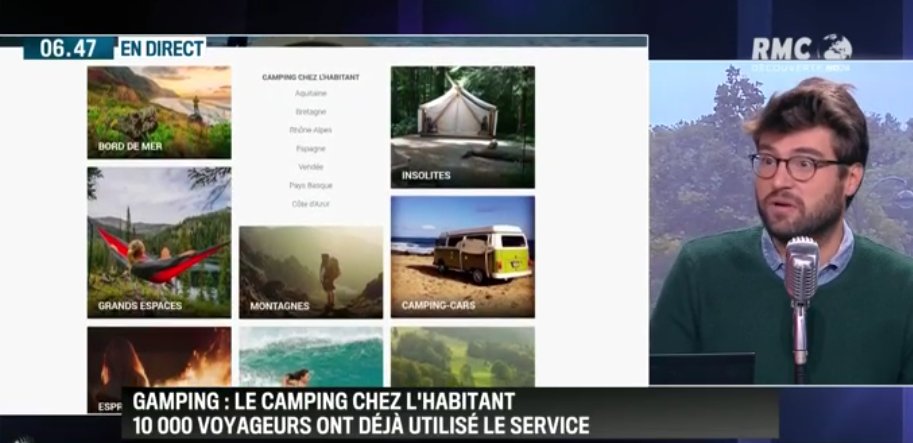 DucheminRapha's tweet photo. "Le gamping est beaucoup plus 'à la roots', nature, que le camping classique" Pierrick Boissel (@gamping_fr) #BourdinDirect https://t.co/CoWnrBfi7l