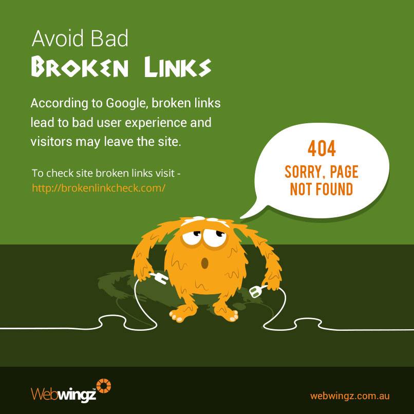 Webwingz's tweet photo. Avoid Broken Links for #userfriendly #website #tipoftheday
visit - https://t.co/KV1YOe6M6i https://t.co/oKERlx7S0z