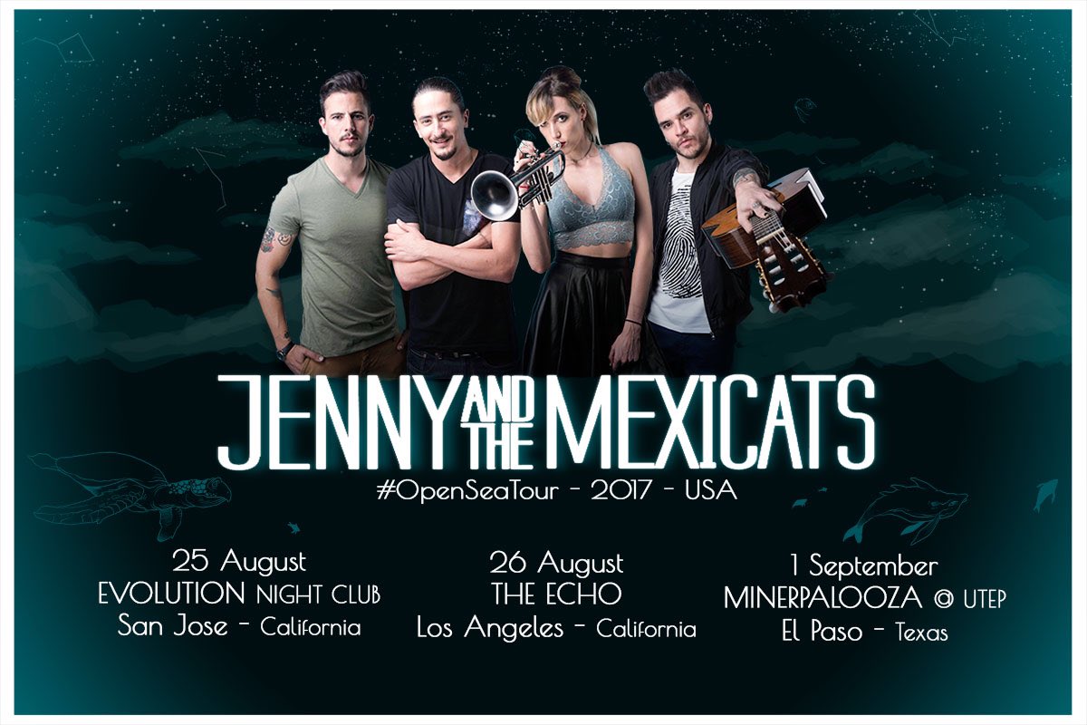 JennyandMexicat's tweet photo. Estamos contando los días para tocar en #California y #Texas !!!
Se va a poner buena la fiesta!!! #OpenSeaTour #MarAbiertoTour 
🎶🎺👇🏼👇🏼👇🏼🎶🎺 https://t.co/7FyytQ2zII