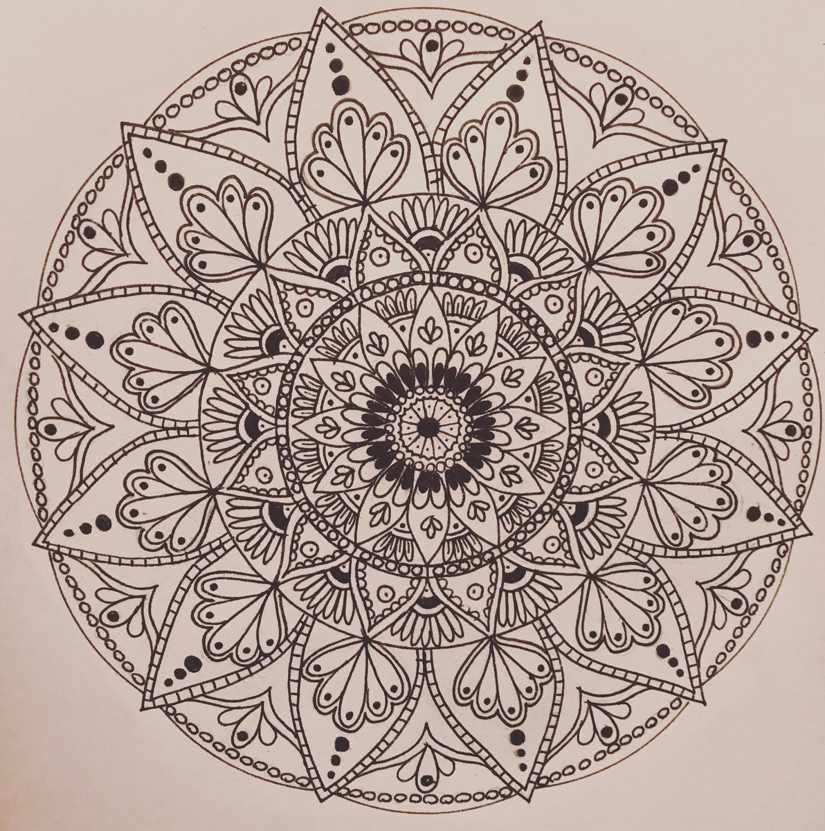 bethanjane22's tweet photo. Mandala 3. This one is the result of too much coffee too late at night.
#mandala #mandalaart #drawing #mandalaaday https://t.co/bhBelvORVu