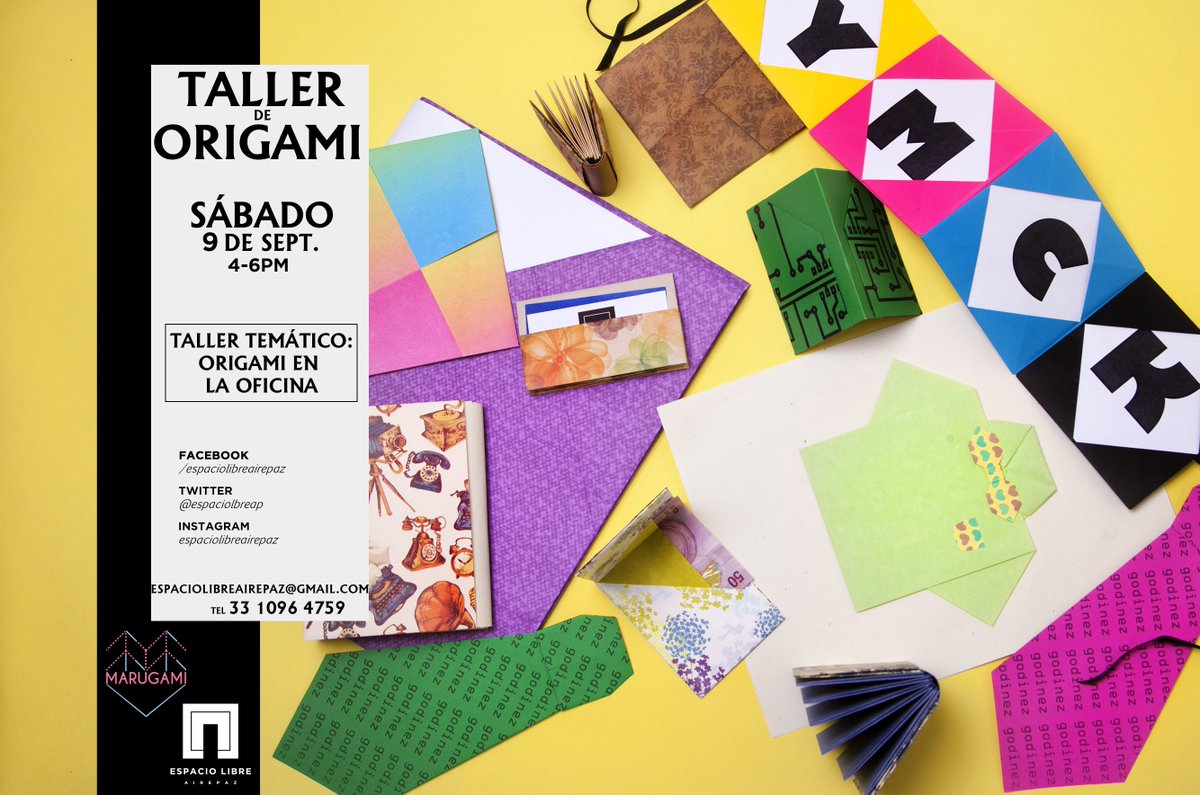 espaciolibreAP's tweet photo. Nueva fecha en nuestro #taller de #origami :) <3 9 de Septiembre #EnGDL #EnGuadalajara #Marugami https://t.co/GynXJMCVXJ