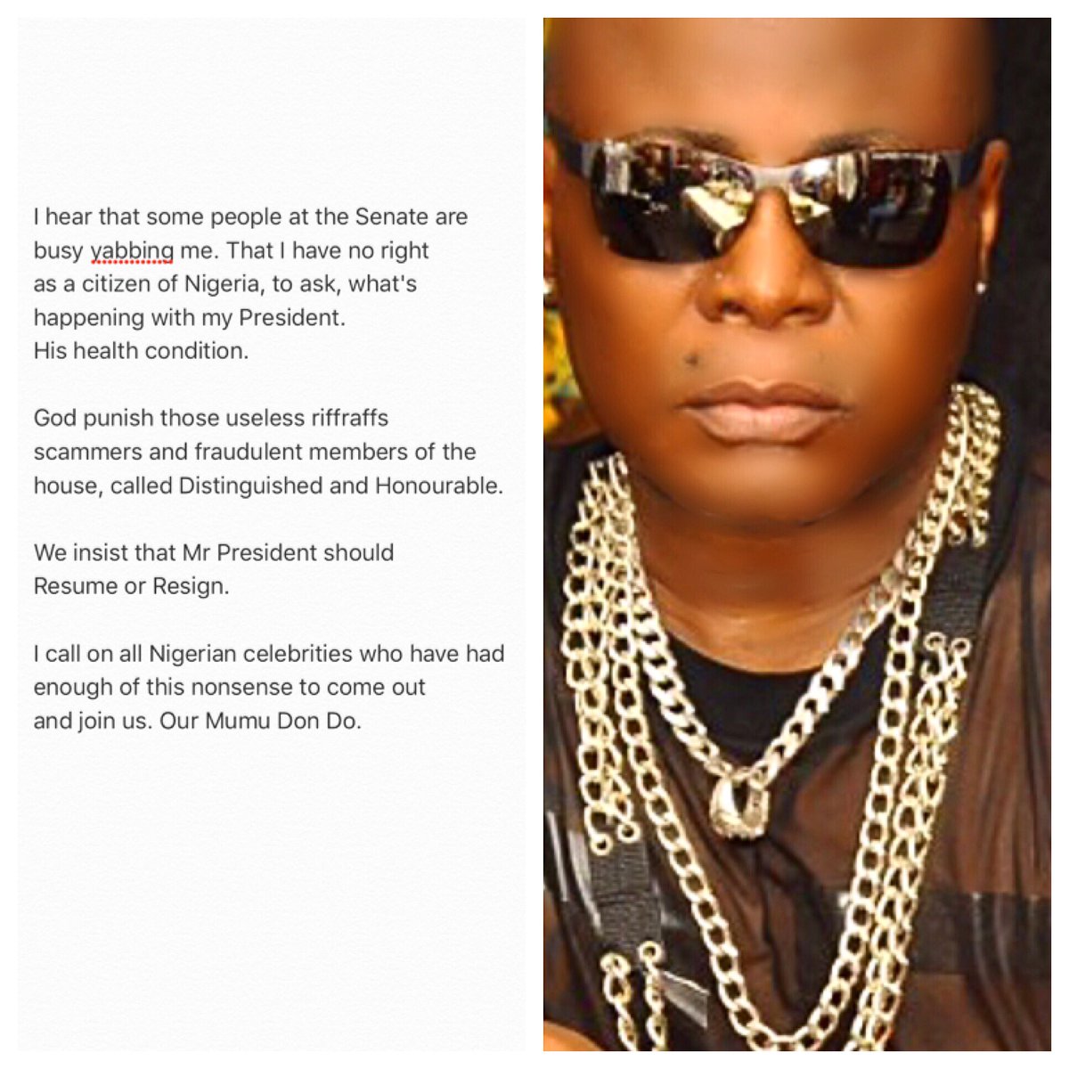 Charly boy has denounced Nigeria and welcomed a Sovereign State of Biafra following the brutality meted on him by operatives of the Nigerian Police.
