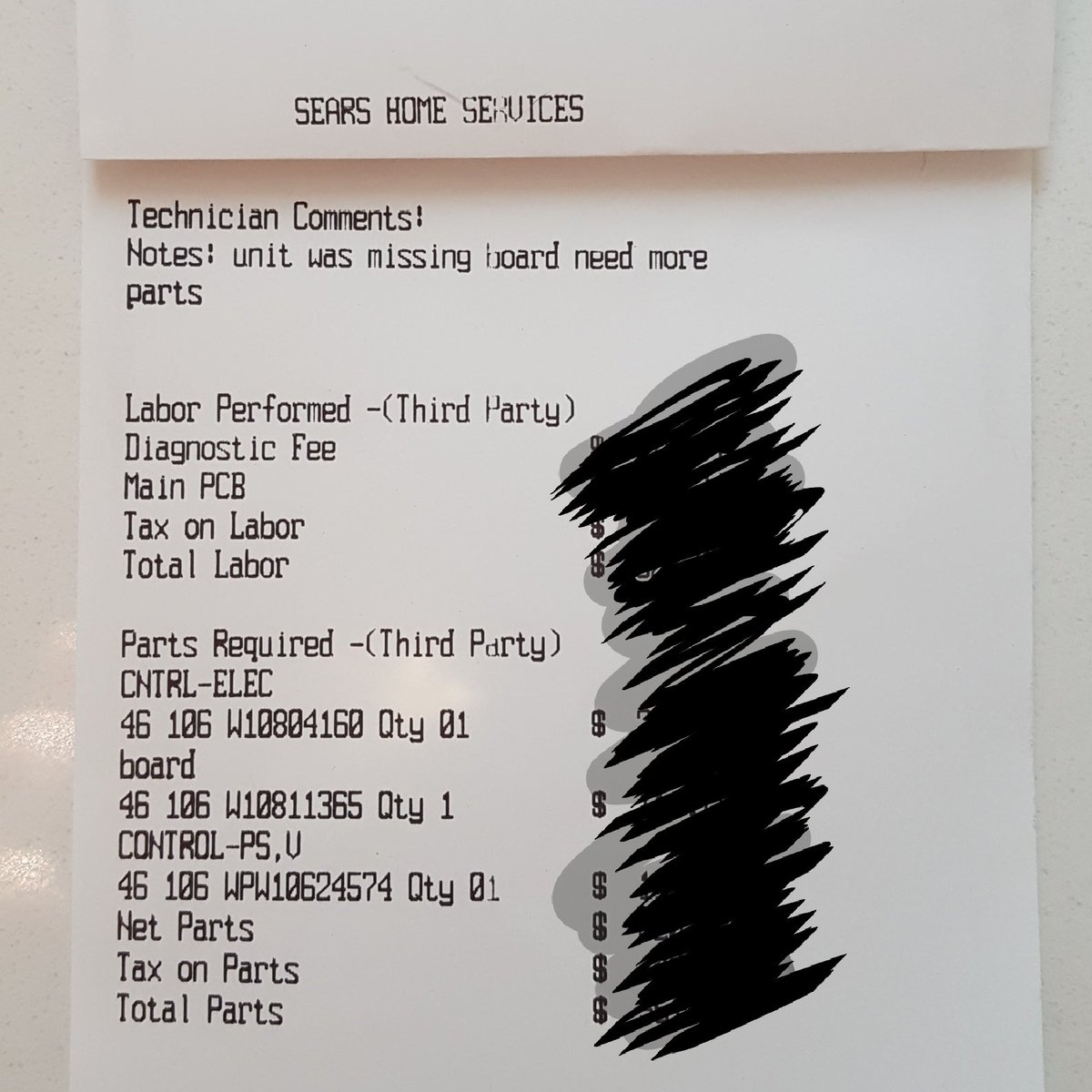 Talk about a run around <a href="/Sears/">Sears</a> sold us fridge w/o CNTR-ELEC board. 2 months trying to figure out how to fix no end in sight. #SearsSUCKS