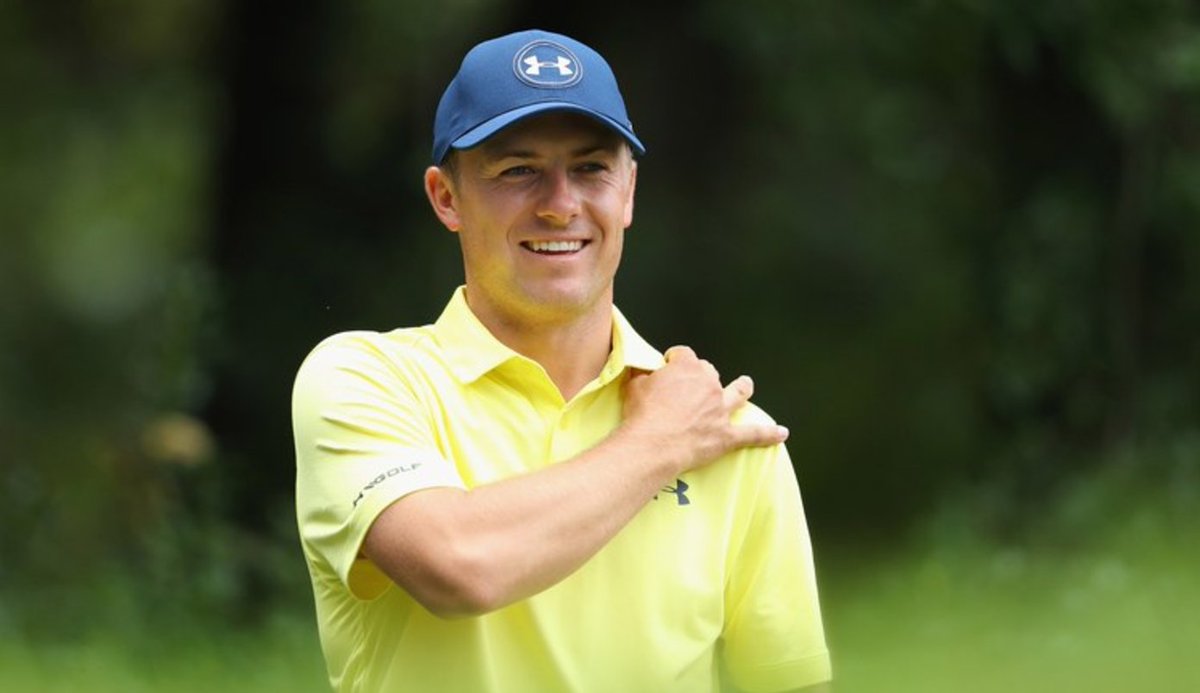 GolfDigest's tweet photo. Spieth: "I’m about as kind of free and relaxed at a major than I think I’ve ever felt." https://t.co/rxh59xHcd9 https://t.co/CNQvlmxhwK