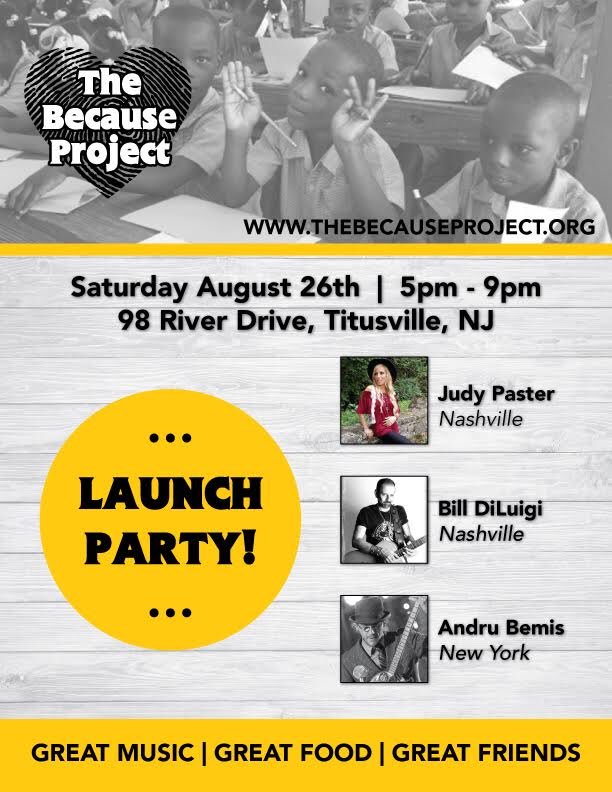 because_project's tweet photo. YOU'RE INVITED. This event is going to be great, featuring music by our very own &amp; very talented @JudyPaster #TheBecauseProject #LaunchParty https://t.co/76PYv3ubBq